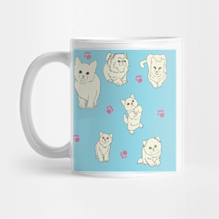 Blue White Kittens Mug